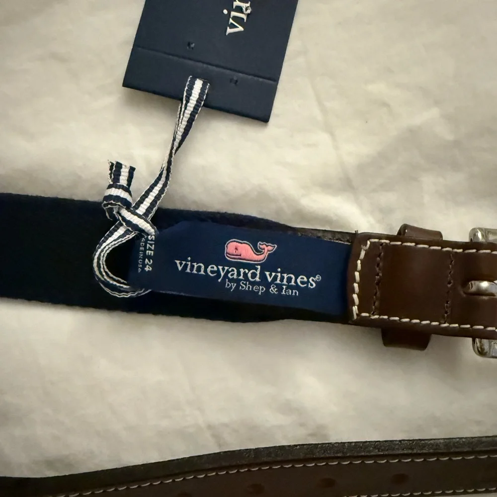 Vineyard Vines Boys Canvas Club Belt Neon Lax Size 24